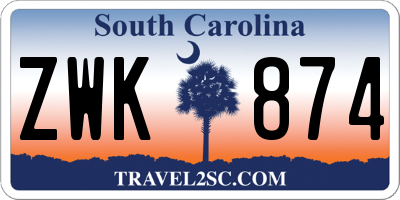 SC license plate ZWK874