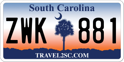 SC license plate ZWK881