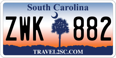 SC license plate ZWK882