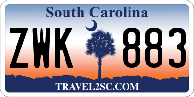 SC license plate ZWK883