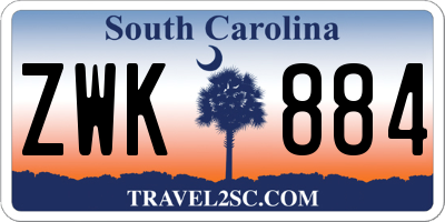 SC license plate ZWK884
