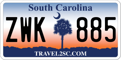 SC license plate ZWK885