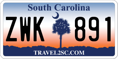 SC license plate ZWK891