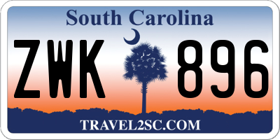 SC license plate ZWK896