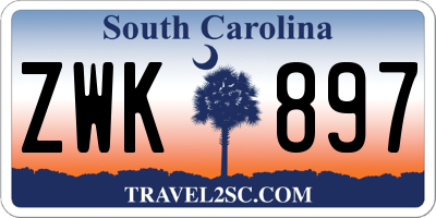 SC license plate ZWK897