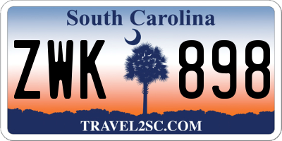 SC license plate ZWK898