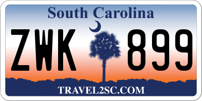 SC license plate ZWK899