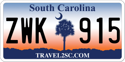 SC license plate ZWK915