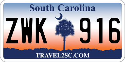 SC license plate ZWK916