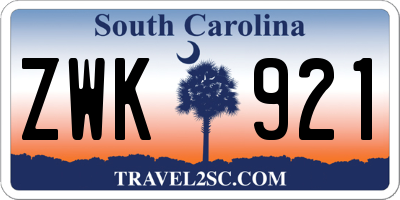 SC license plate ZWK921