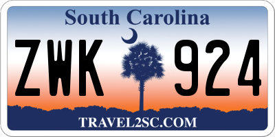 SC license plate ZWK924