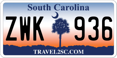 SC license plate ZWK936