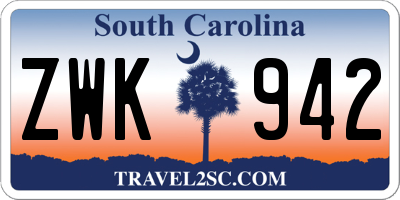 SC license plate ZWK942