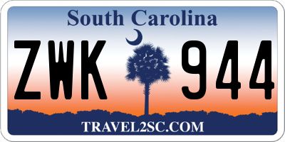 SC license plate ZWK944