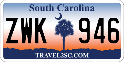 SC license plate ZWK946