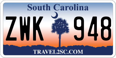 SC license plate ZWK948