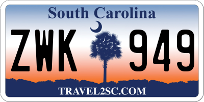 SC license plate ZWK949