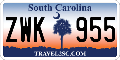SC license plate ZWK955