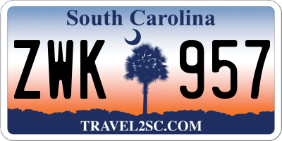 SC license plate ZWK957