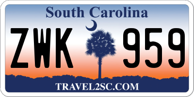 SC license plate ZWK959