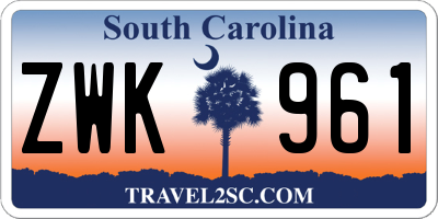 SC license plate ZWK961