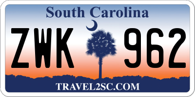 SC license plate ZWK962
