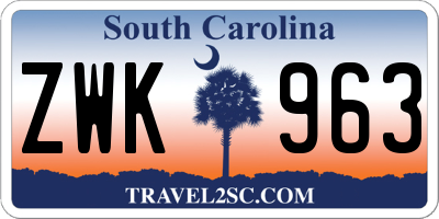 SC license plate ZWK963