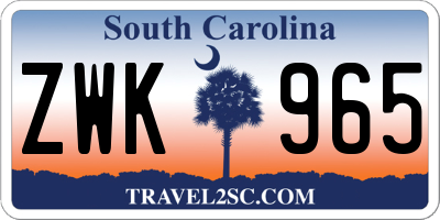 SC license plate ZWK965