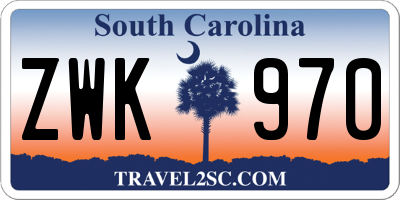 SC license plate ZWK970
