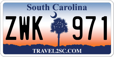 SC license plate ZWK971