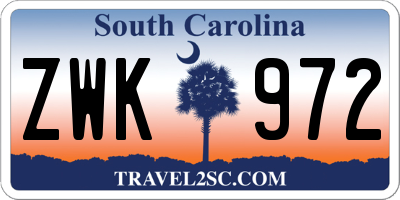 SC license plate ZWK972