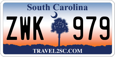 SC license plate ZWK979