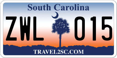 SC license plate ZWL015
