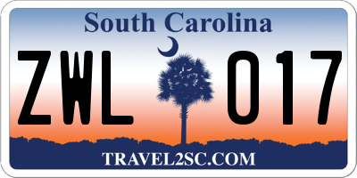 SC license plate ZWL017