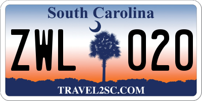 SC license plate ZWL020