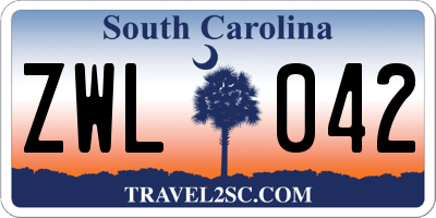 SC license plate ZWL042