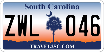 SC license plate ZWL046