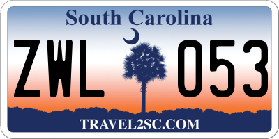 SC license plate ZWL053