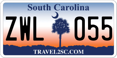 SC license plate ZWL055