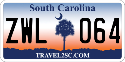 SC license plate ZWL064