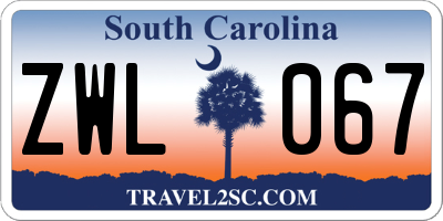 SC license plate ZWL067