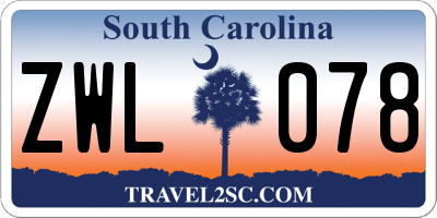 SC license plate ZWL078