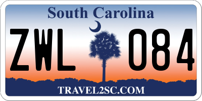 SC license plate ZWL084