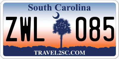 SC license plate ZWL085