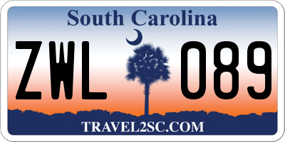SC license plate ZWL089