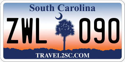 SC license plate ZWL090