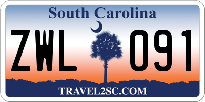 SC license plate ZWL091
