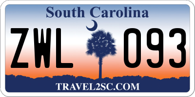 SC license plate ZWL093