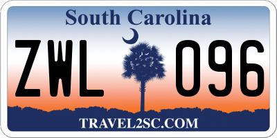 SC license plate ZWL096