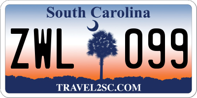 SC license plate ZWL099